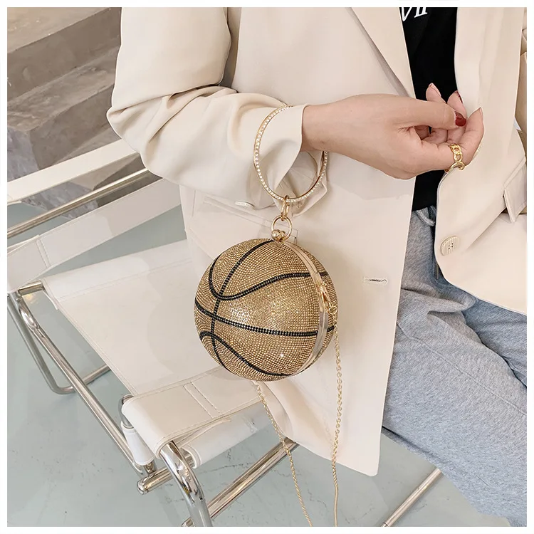YNSSK Ball - Shaped Rhinestone Evening Bag Model Show