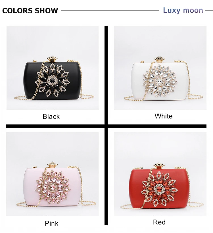 Color display of the YNSSK Rhinestone Flower Dinner Bag