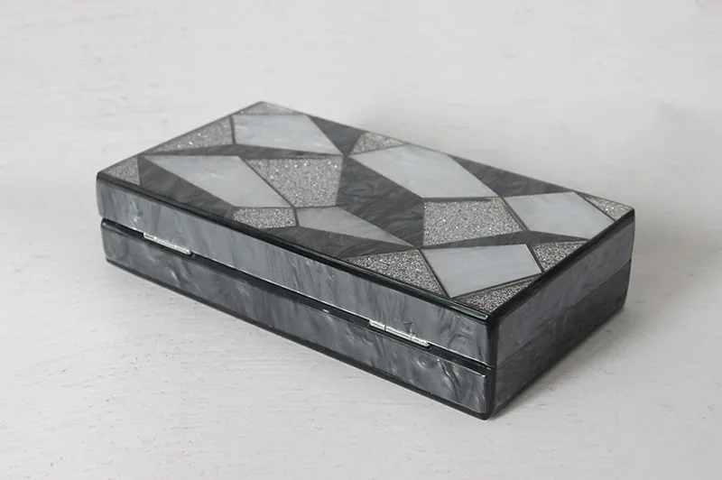 YNSSK Silver Grey Clutch Evening Bag Bottom View