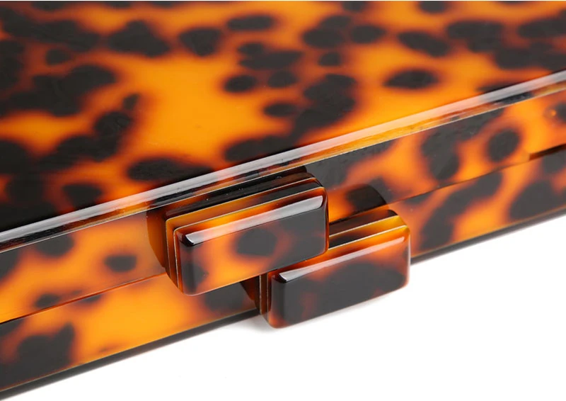 YNSSK Tortoise Shell Crossbody Clutch Bag Top Detail View