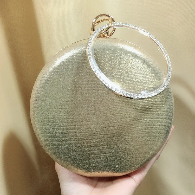 Back View of the YNSSK Round Rhinestone Evening Bag