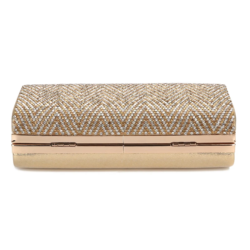 YNSSK Bling Rhinestone Stripe Clutch Bag Bottom View