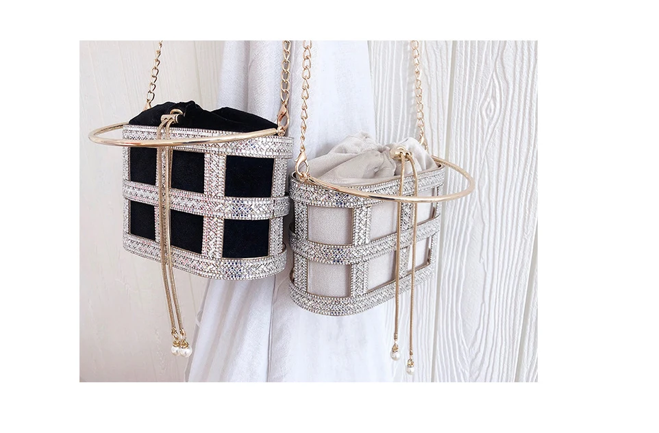 YNSSK Sparkling Case Drawstring Velvet Basket Clutch Bag Available Colors