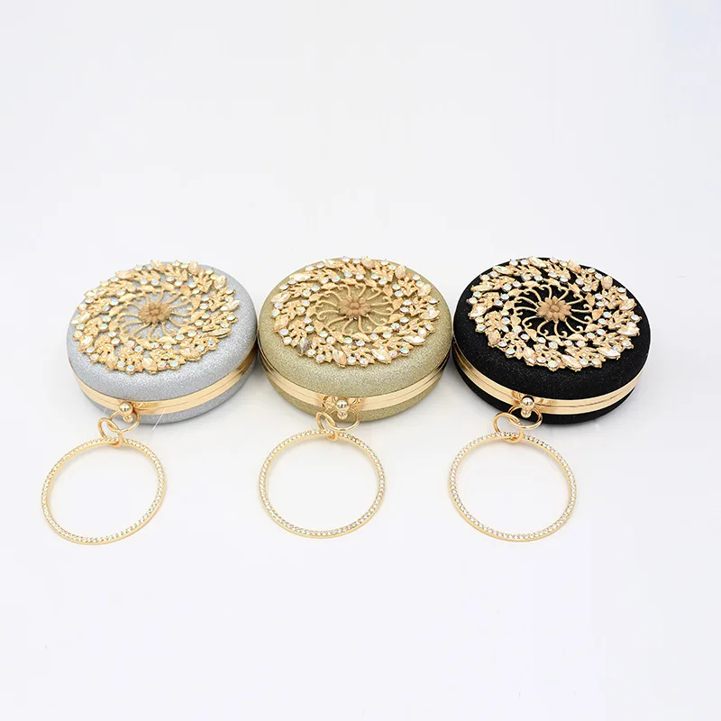 YNSSK Rhinestone Floral Sequin Round Evening Bag Available Colors