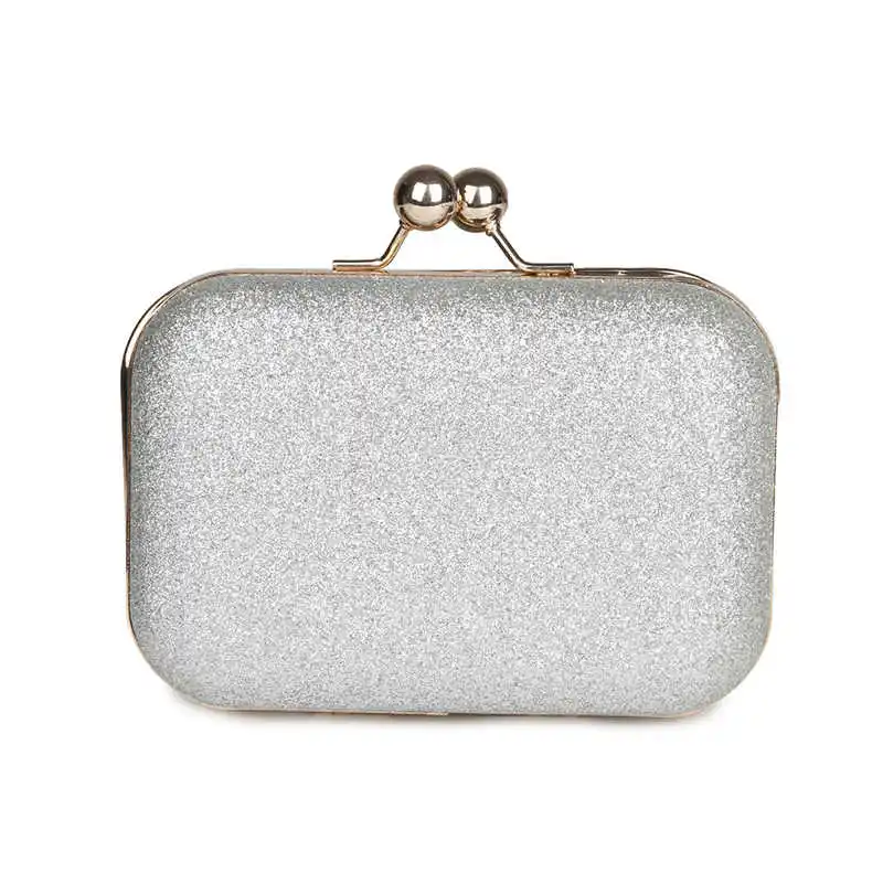 YNSSK Lemon Silver Pure Leather Clutch Front View