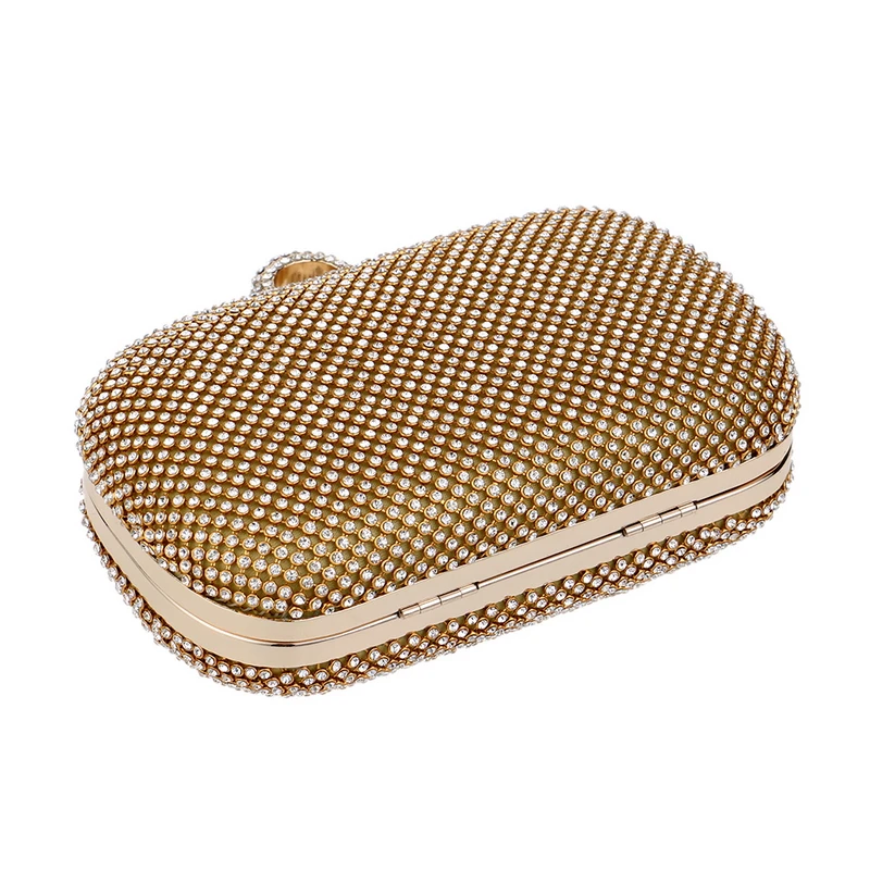 Lay down bottom view of YNSSK Rhinestone Ring Evening Bag