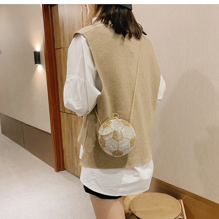 YNSSK Ball - Shaped Rhinestone Evening Bag Model Show