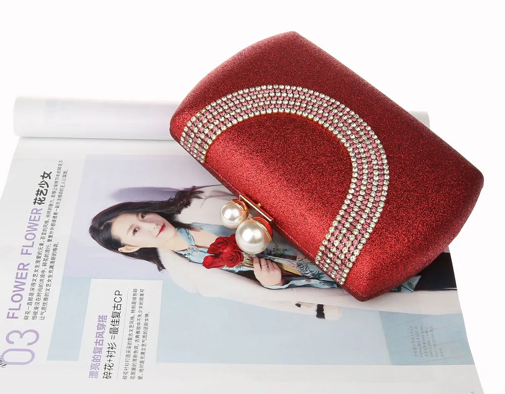 YNSSK Evening Bag Clutch Red Side View