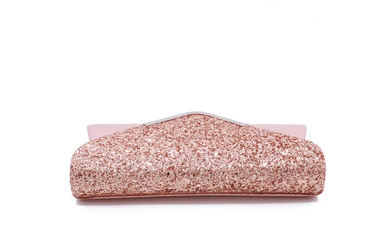 YNSSK Pink Leather Envelope Clutch Purse Top View