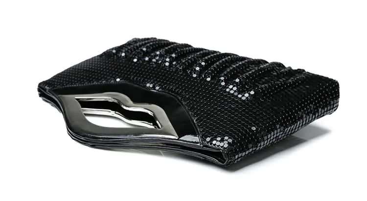 YNSSK Black Clutch Bag With Handle Top View