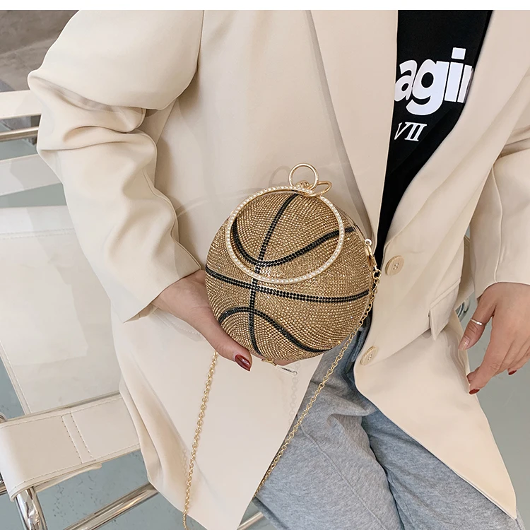 YNSSK Ball - Shaped Rhinestone Evening Bag Model Show