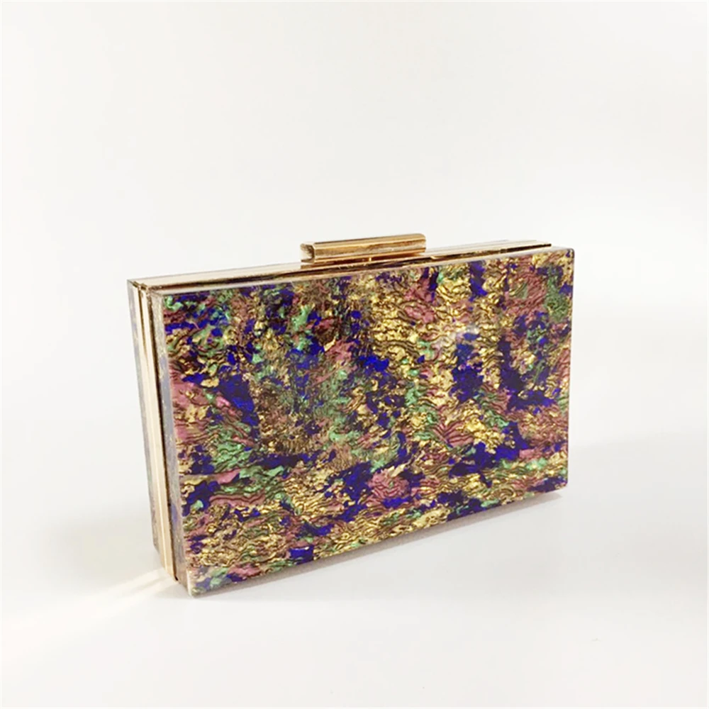 YNSSK Color Painting Personalized Acrylic Clutch Bag Side View
