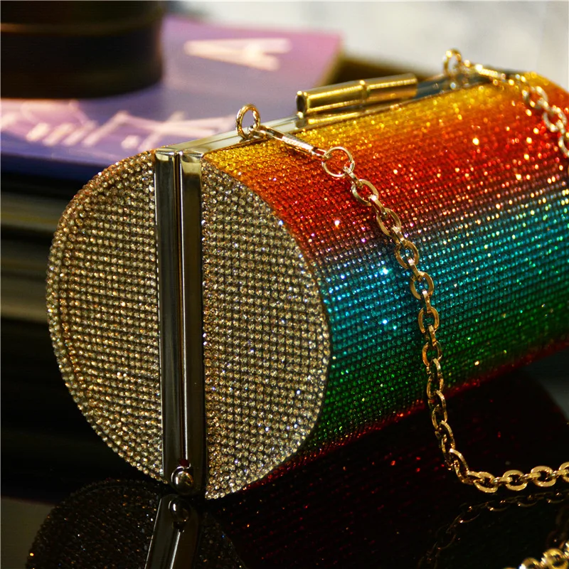 YNSSK Rainbow Cylinder Evening Bag Side View
