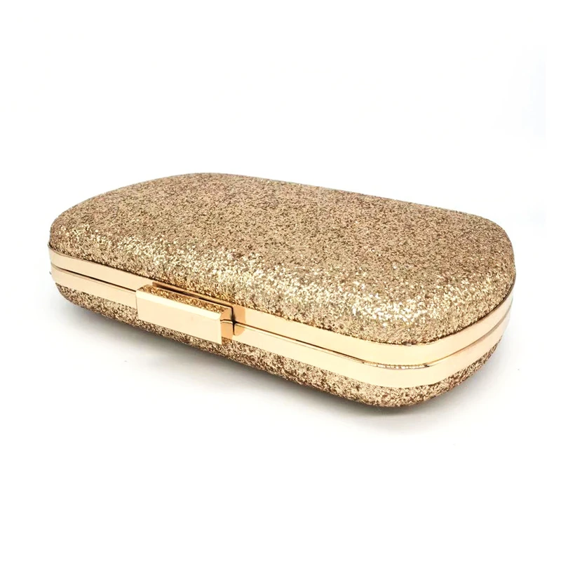 YNSSK Gold Sequin Clutch Bag Top View