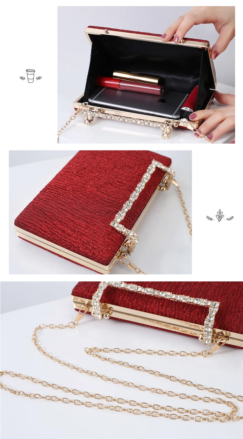 YNSSK Red Velvet Evening Bag Detail