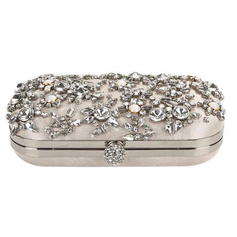 YNSSK Apricot Satin Clutches Evening Bags Top View