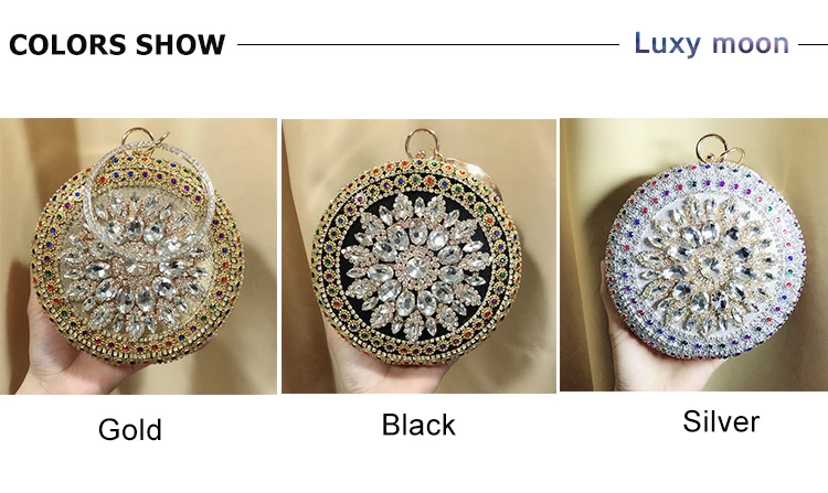 Color Display of the YNSSK Round Rhinestone Evening Bag