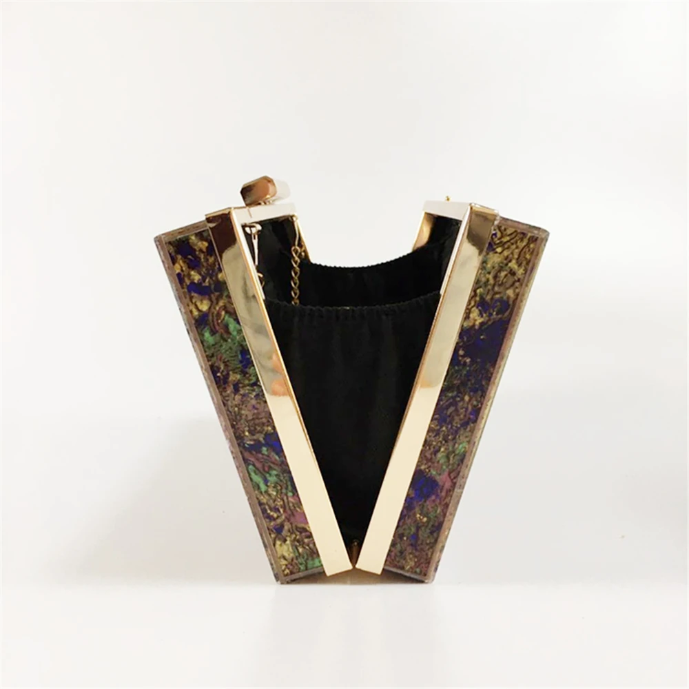 YNSSK Color Painting Personalized Acrylic Clutch Bag Inside View