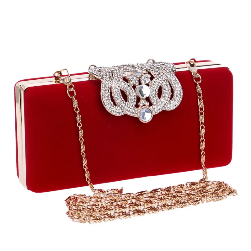 YNSSK Clutch Bags for Wedding Front View with Chain