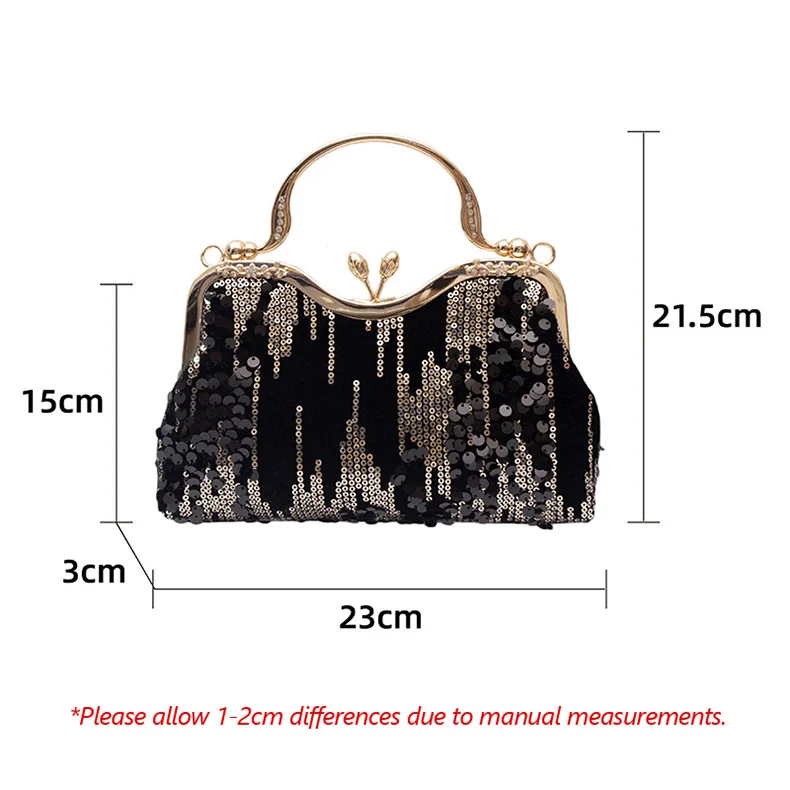YNSSK Black Vintage Ladies Evening Bags Size