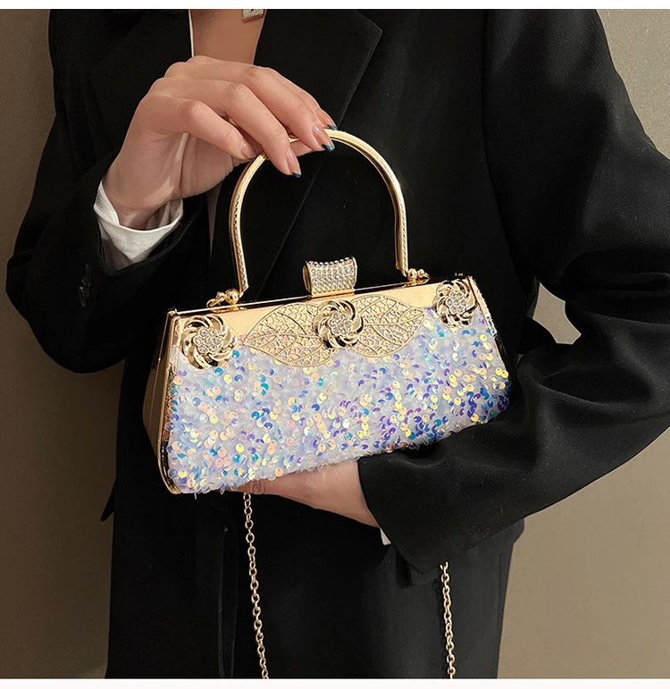 YNSSK White Vintage Wedding Clutch Bags Model Show