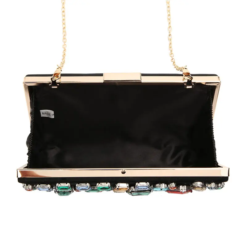 YNSSK Rainbow Crystal Clutch Bag Inside View