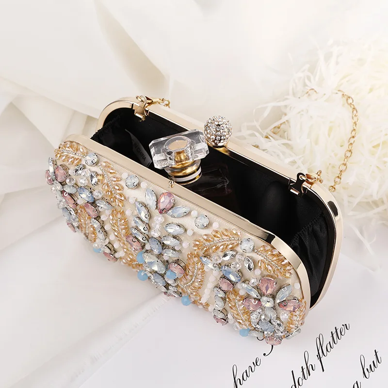 YNSSK Champagne Gold Clutch Purse Inside View