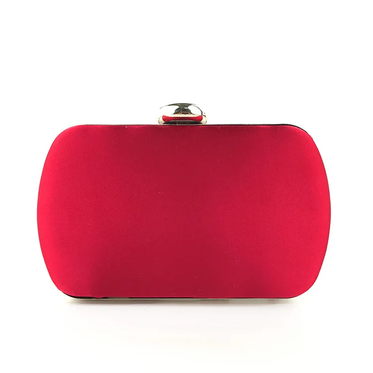 YNSSK Rhinestone Floral Red Satin Evening Bag Back View