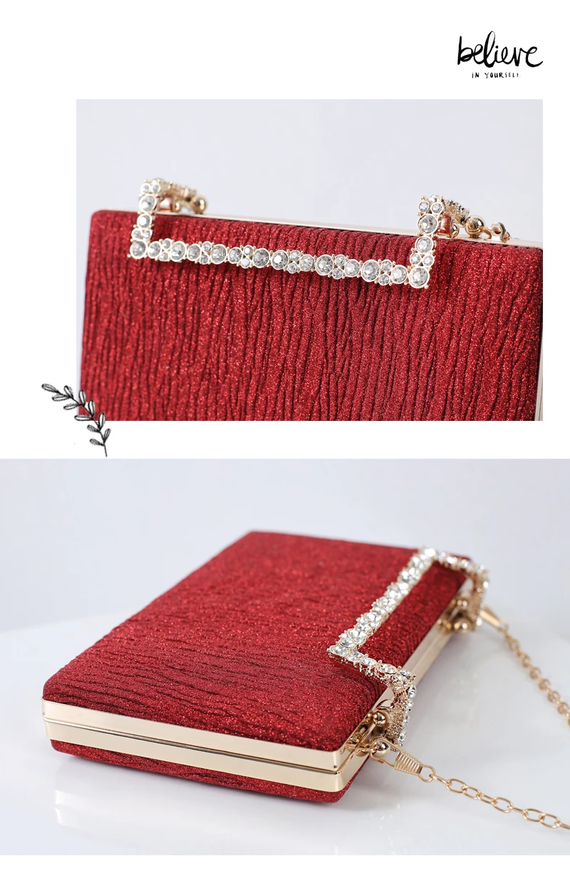 YNSSK Red Velvet Evening Bag Detail