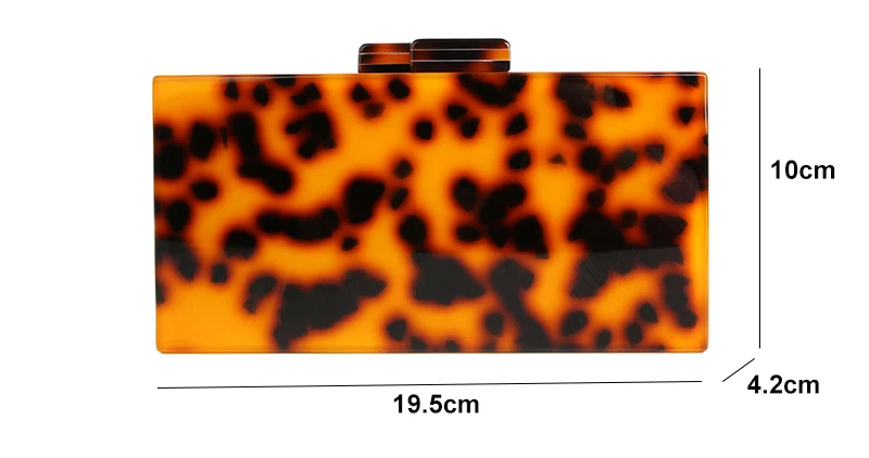 -YNSSK Tortoise Shell Crossbody Clutch Bag Size