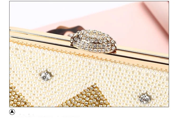 YNSSK Gold Tassel Rhinestone Clutch Bag Top Detial View