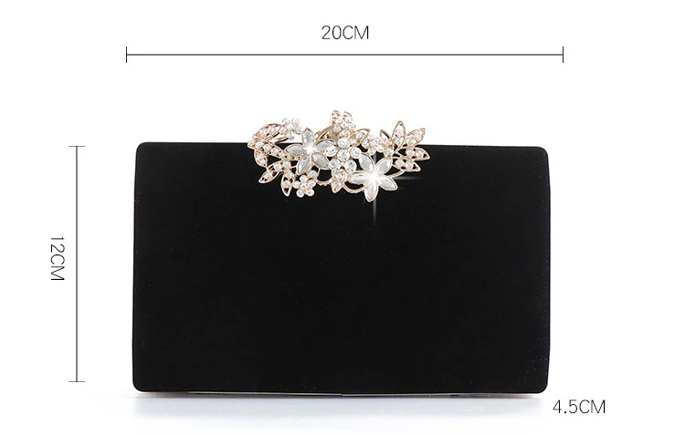 YNSSK Black Velvet Evening Bag Size