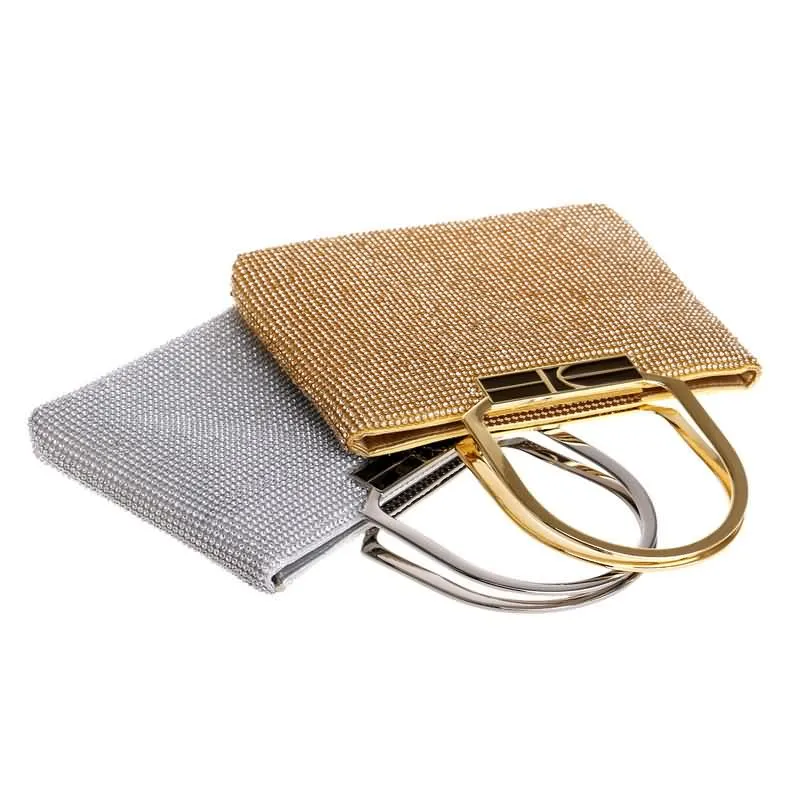 YNSSK Large Silver Evening Clutch Bags Detail View