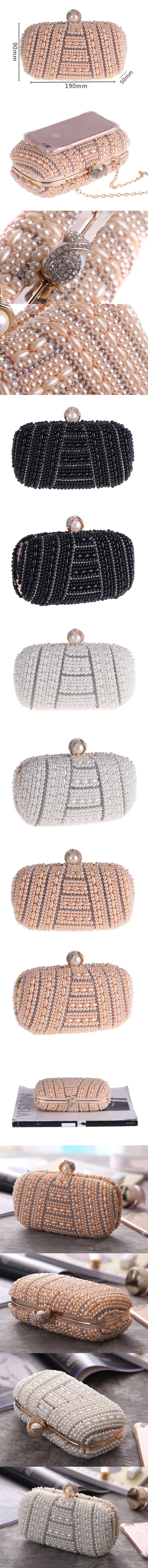 YNSSK Pearl Clutch Purse For Wedding Detail View