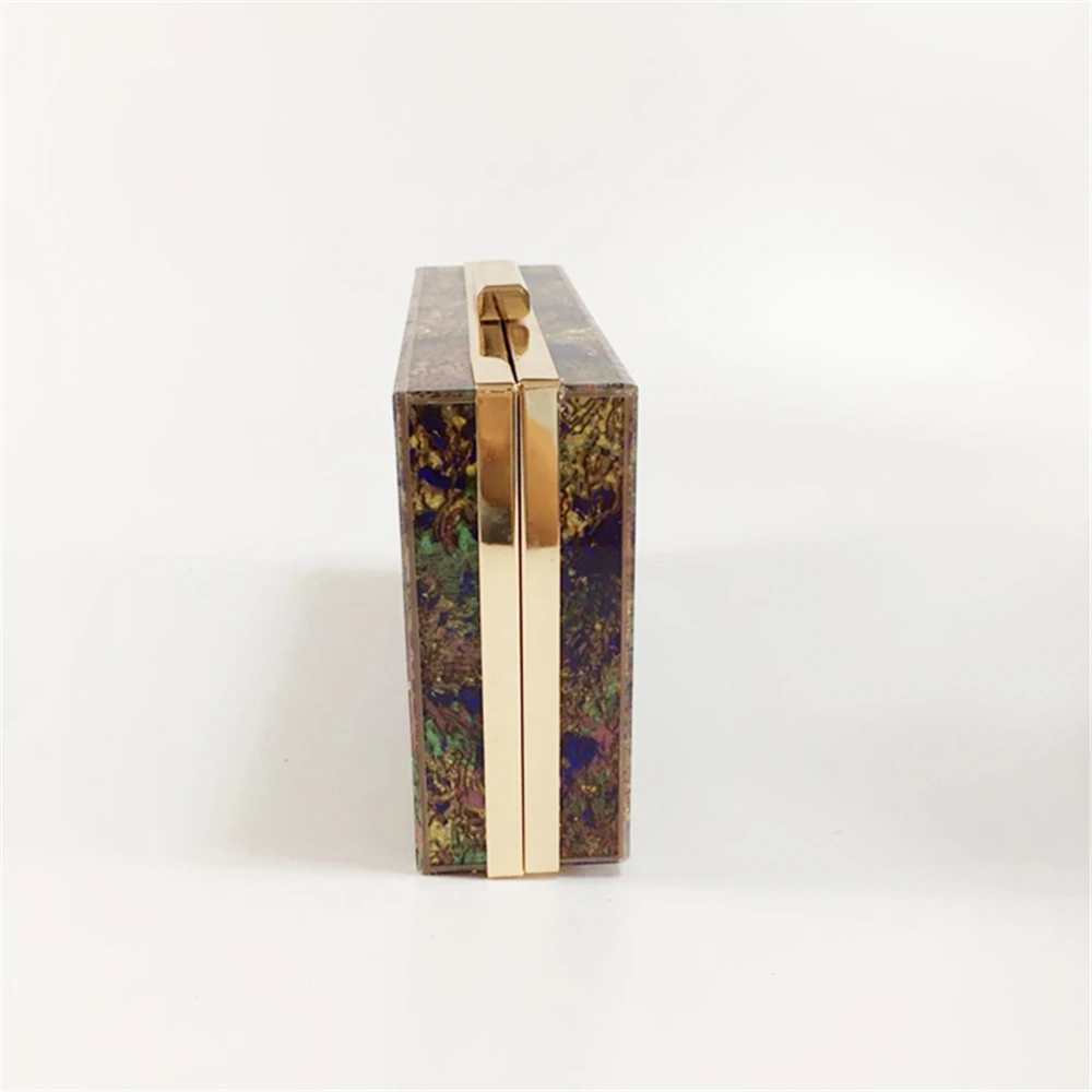 YNSSK Color Painting Personalized Acrylic Clutch Bag Side View