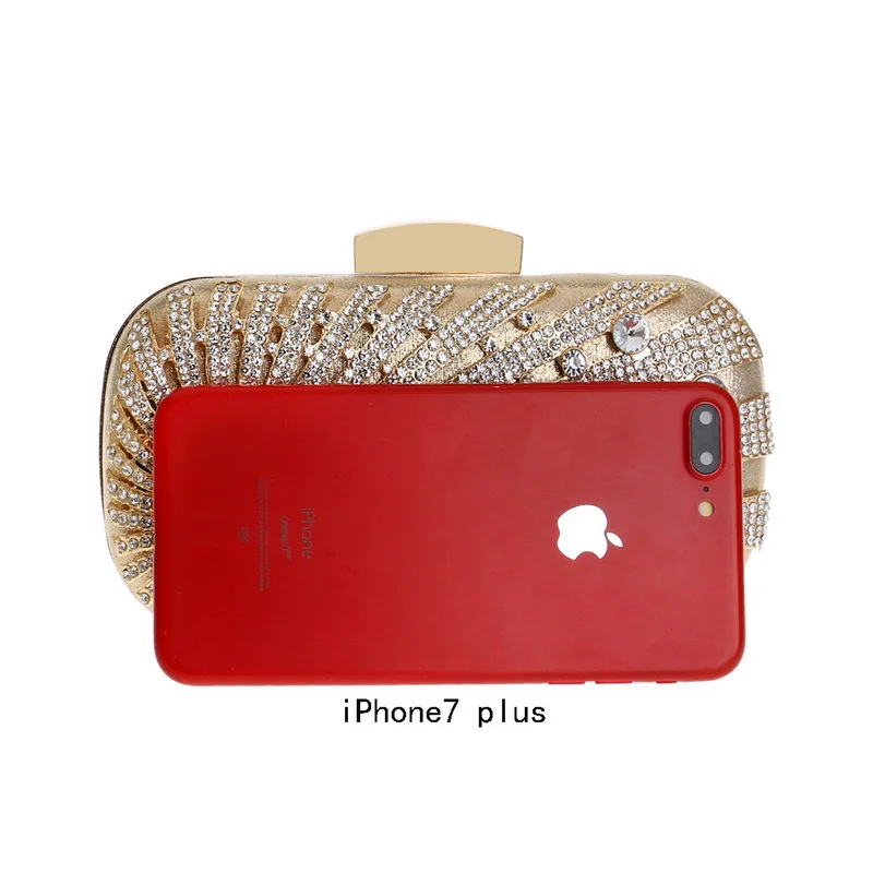 YNSSK Embellished Gold Clutch Compare with iPhone