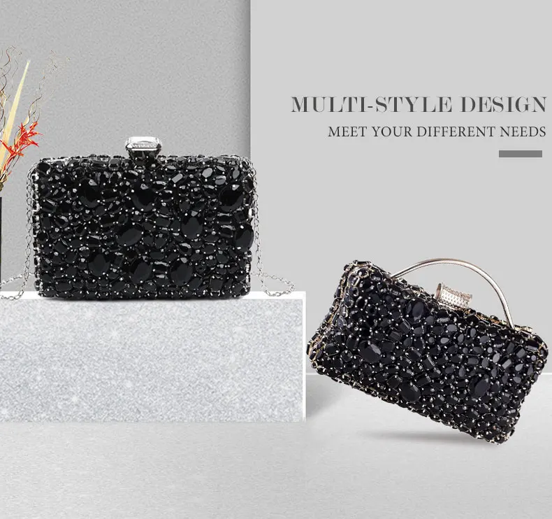 YNSSK Black Jewelry Clutch Bag Scene Show