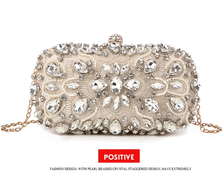 YNSSK Rhinestone Evening Bag Clutch Front View