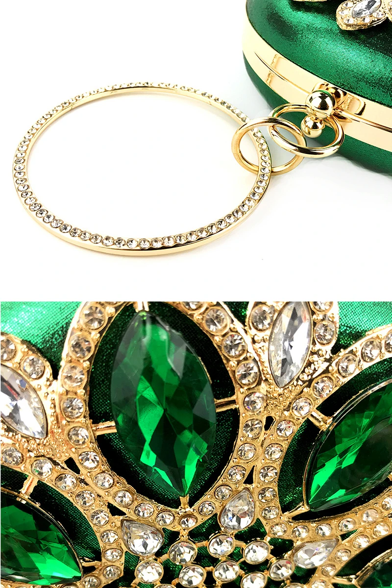 YNSSK Green Floral Wristlet Clutch Bag Detail