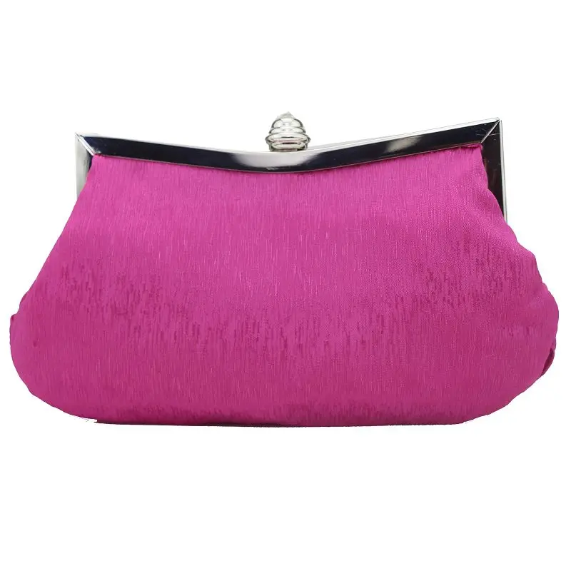 YNSSK Rose Red Rhinestone Braided Soft Clutch Bag Back View