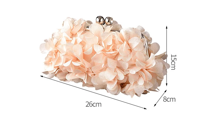 YNSSK Apricot Floral Clutch Bag Size