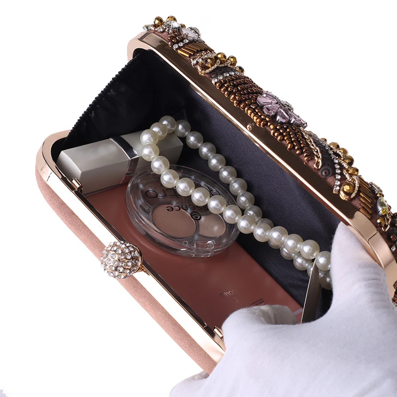 Inside view of YNSSK Women's Beaded Clutch