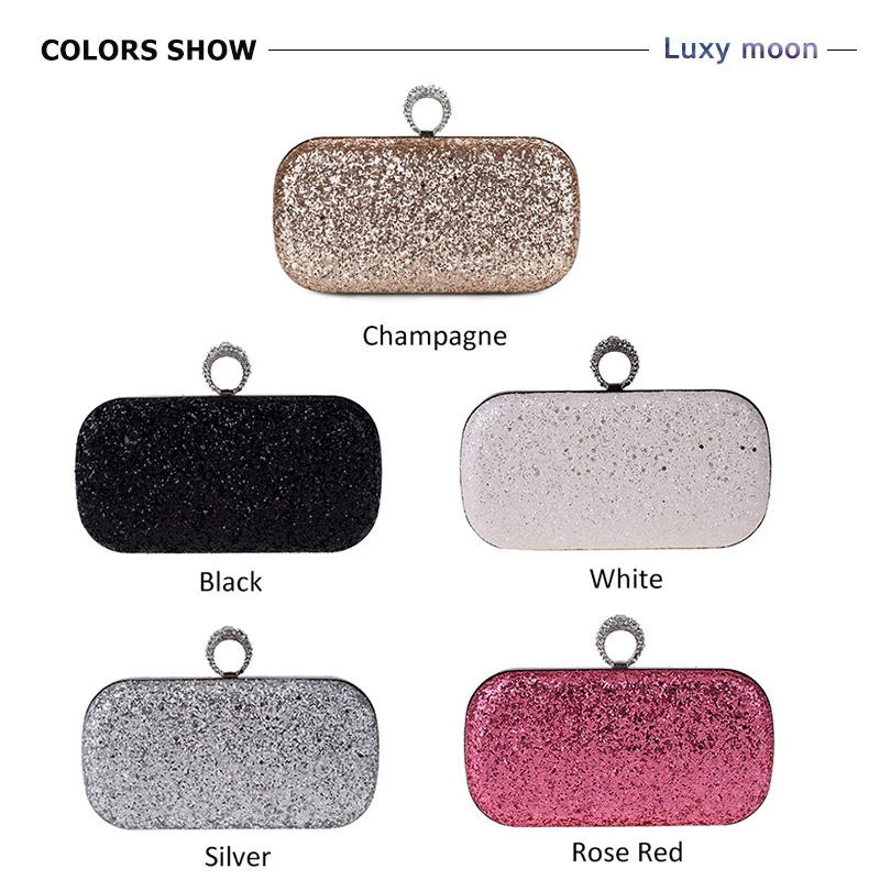 YNSSK Finger Ring Sequin Clutch Bag Available Colors