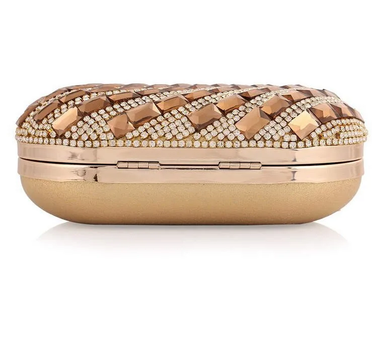 YNSSK Small Champagne Crystal Evening Handbag Bottom View