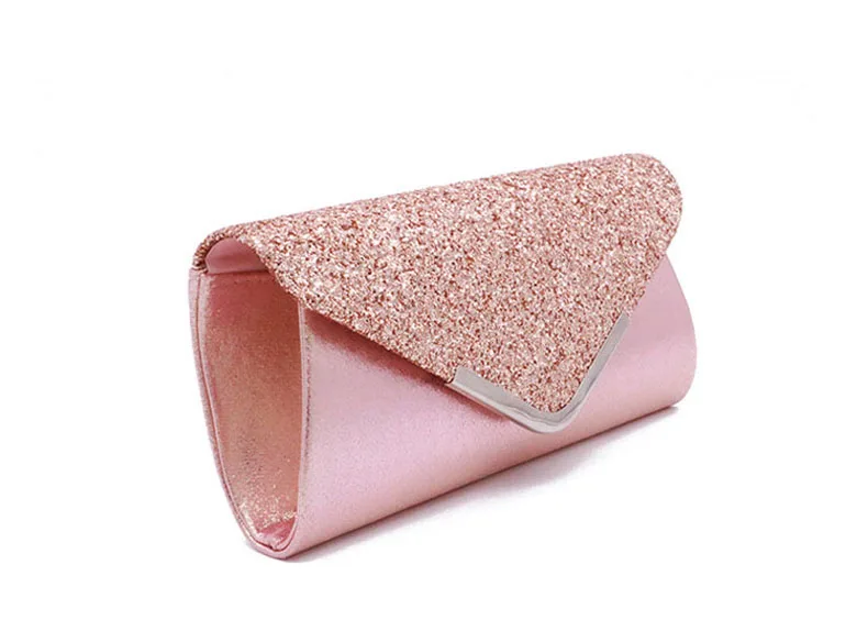 YNSSK Pink Leather Envelope Clutch Purse Side View