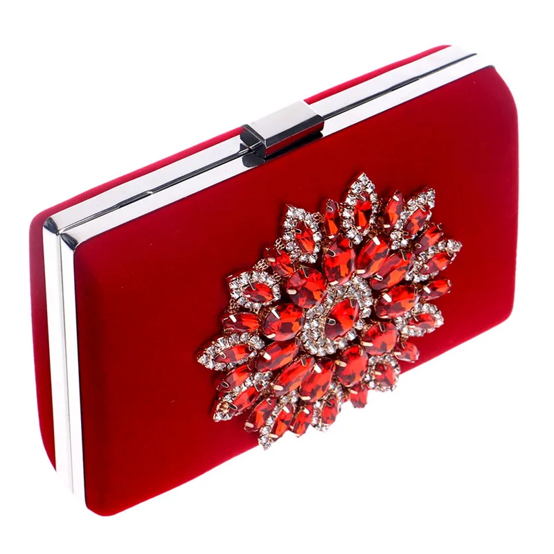 Side Top View of YNSSK Velvet Rectangular Rhinestone Evening Bag