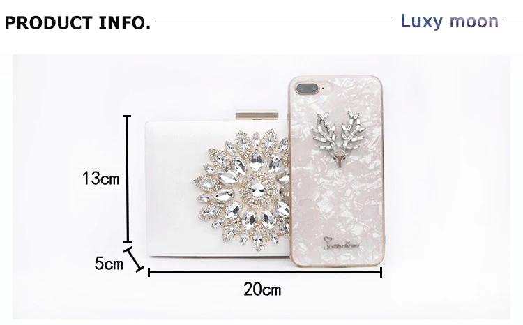 Dimensions of YNSSK Luxury Rhinestone Evening Bag