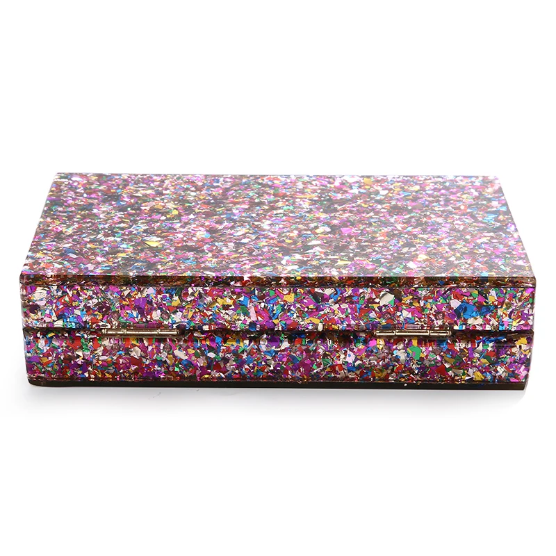 YNSSK Multicolor Sequin Acrylic Clutch Bottom View