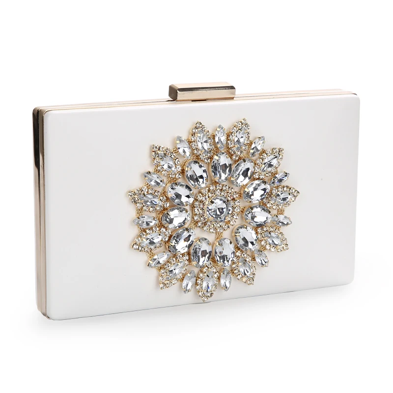 Oblique view of the YNSSK Luxury Rhinestone Evening Bag