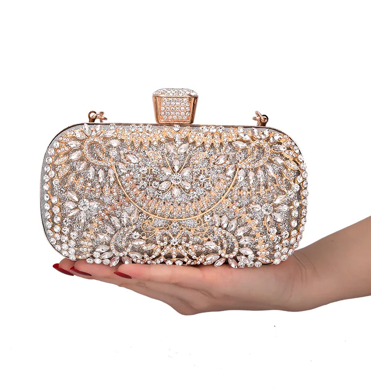 YNSSK Metallic Silver Clutch Bags Front View